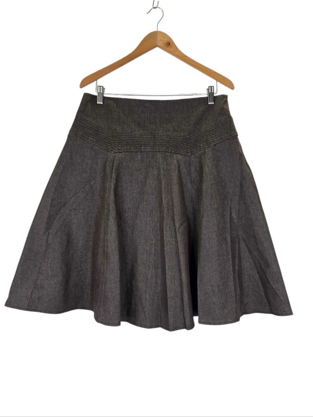 New Directions Fit & Flare Skirt Boho Chic Knee Length Brown Mid Rise Size 10